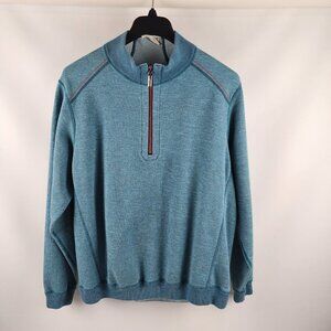Tommy Bahama Sweatshirt Mens Blue Reversible 1/4 Zip 183-T217391